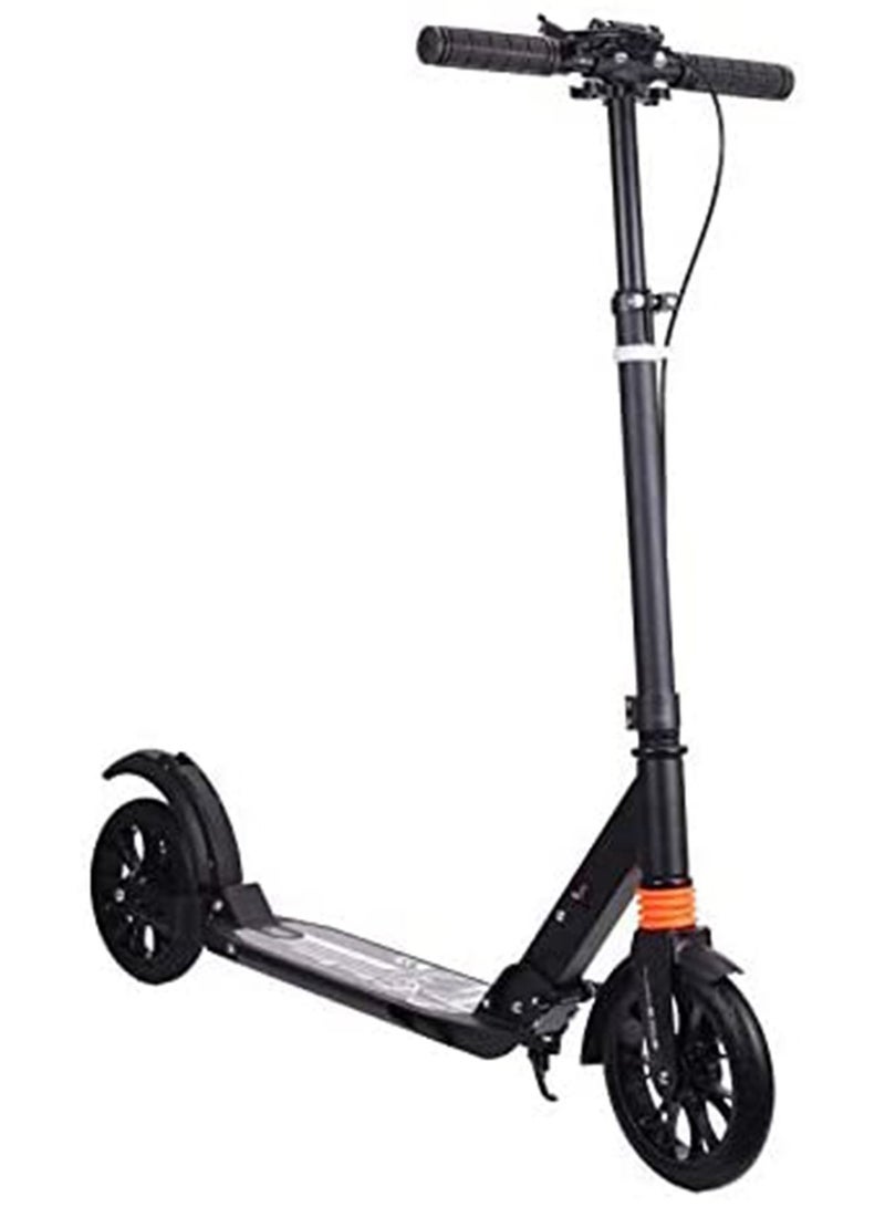 Folding Scooter With Big Wheel For Teenagers Age 12 Above (None Electric Black)