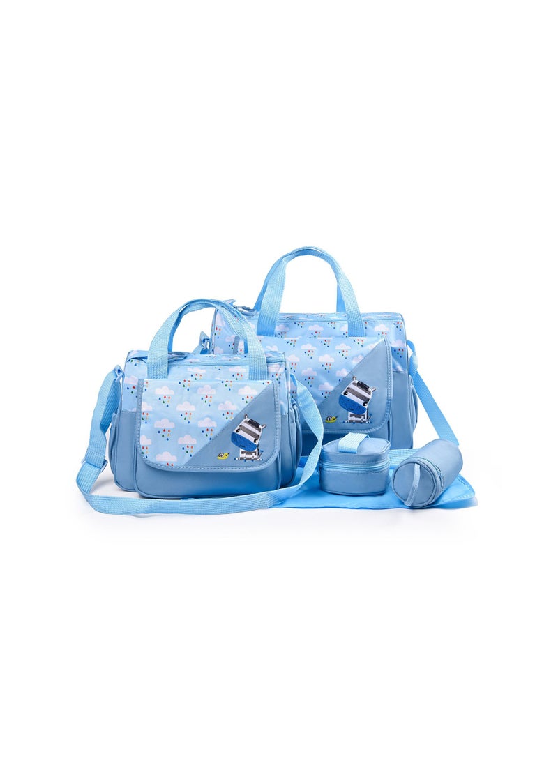 New Cute Animal Printing Mommy Bag Five-Piece Bag Multifunctional Large Capacity Mother and Baby Shoulder Messenger Bag Diaper Bag