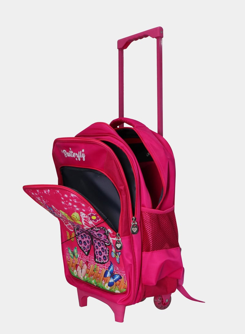 Kids School Trolley Backpack set of 3 With Pencil case and lunch bag for Girls