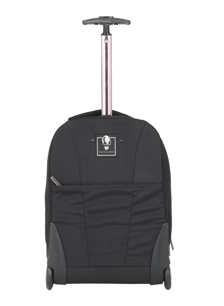 Black Trolley school bag with 3 pockets and adjustable handle (32*20*50)