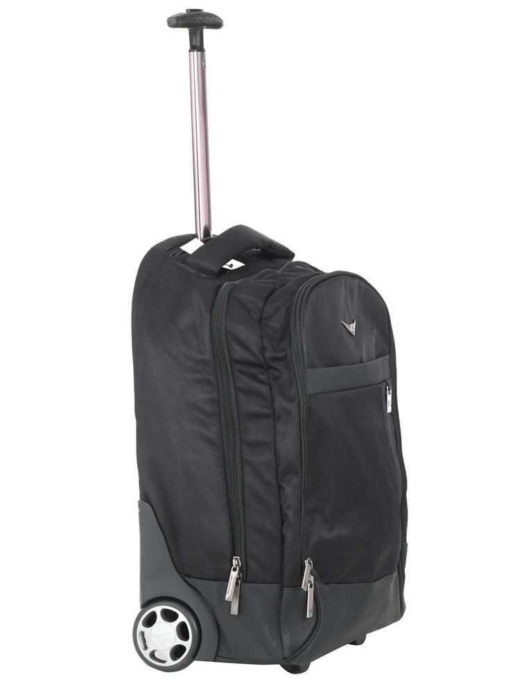 Black Trolley school bag with 3 pockets and adjustable handle (32*20*50)