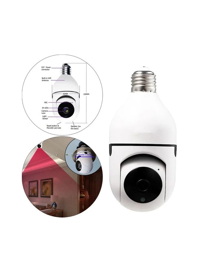 Smart Bulb WiFi Camera: Home Surveillance IP Camera with Night Vision and Alarm