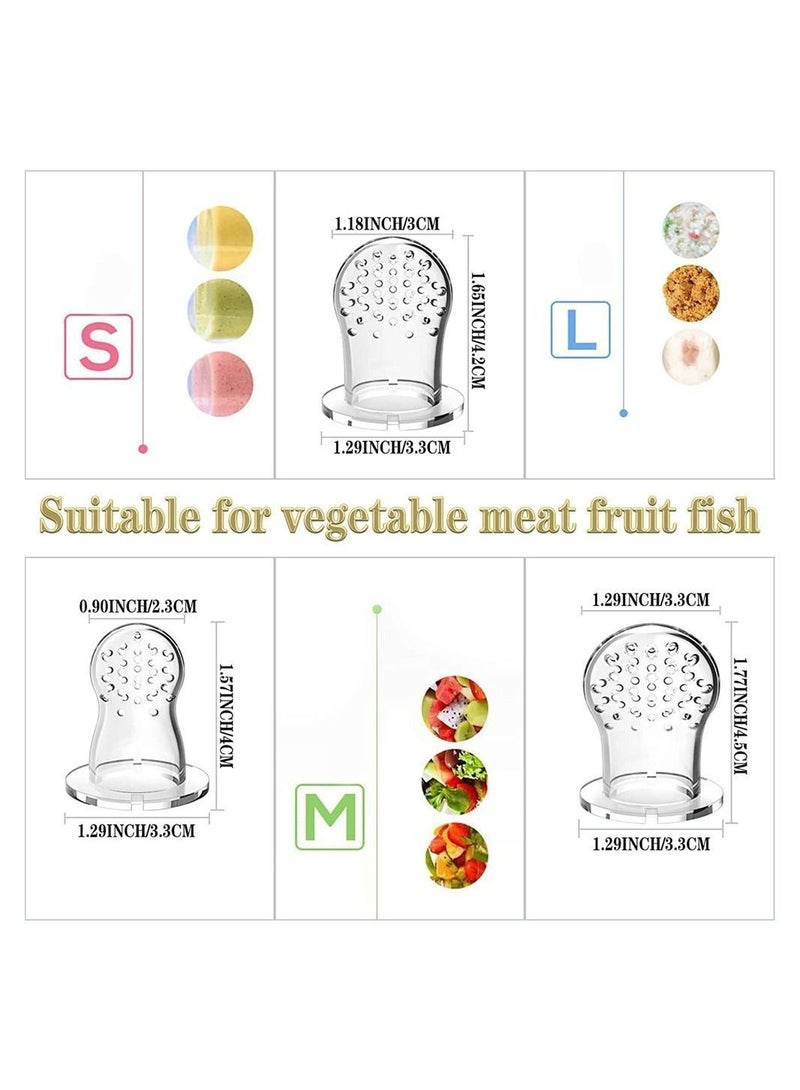 Teething Toys for Babies, DMG Baby Teether Chew Toys, With 2 Fruit Feeders and 4 Silicone Teethers, 3 Different Sized Sacs, BPA Free Natural Organic Freezer Teethers