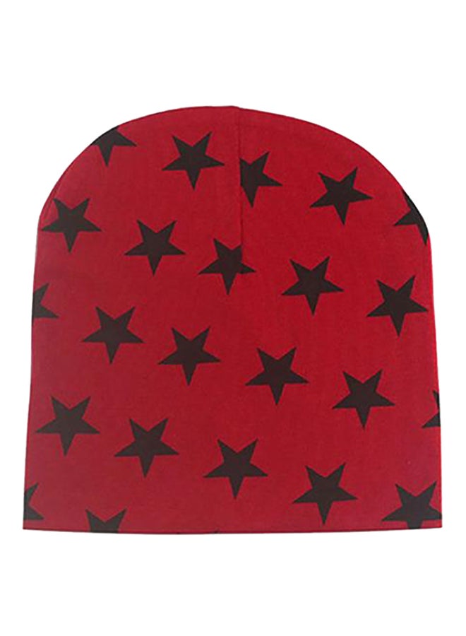 Star Pattern Beanie Red/Black