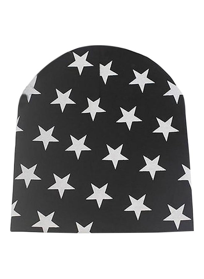 Star Pattern Beanie Black/White