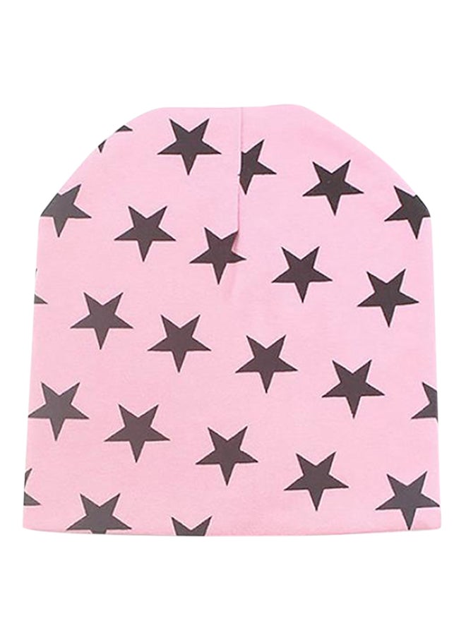 Star Pattern Beanie Pink/Black