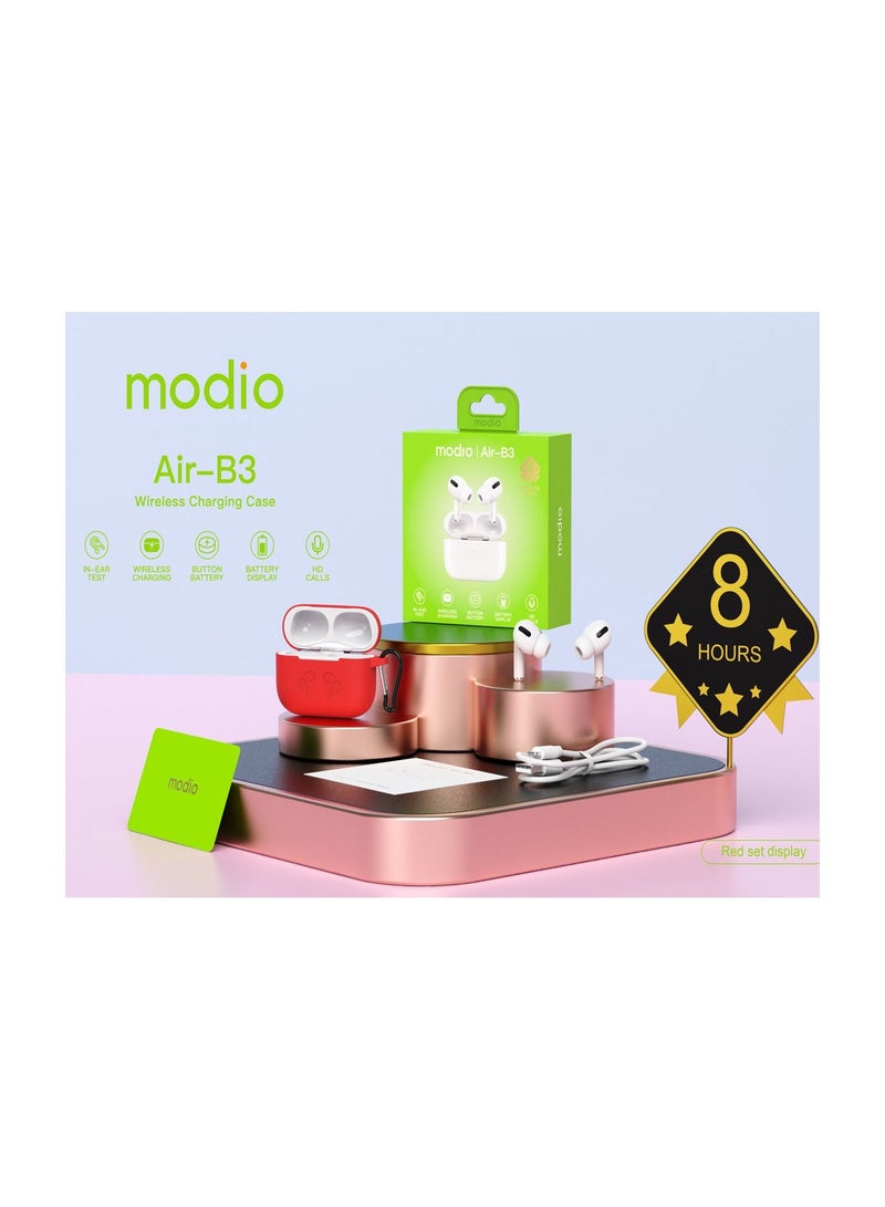 Modio Air-B3 Bluetooth Earbuds With High Bass Sound Quality and Touch Control Compatible With all Android Devices