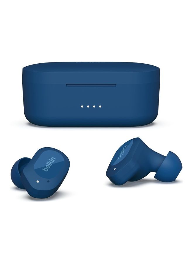 Belkin SOUNDFORM Play True Wireless Earbuds, Wireless Earphones with 3 EQ Presets, IPX5 Sweat and Water Resistant, 38 Hours Play Time for iPhone, Galaxy, Pixel and More Blue Blue