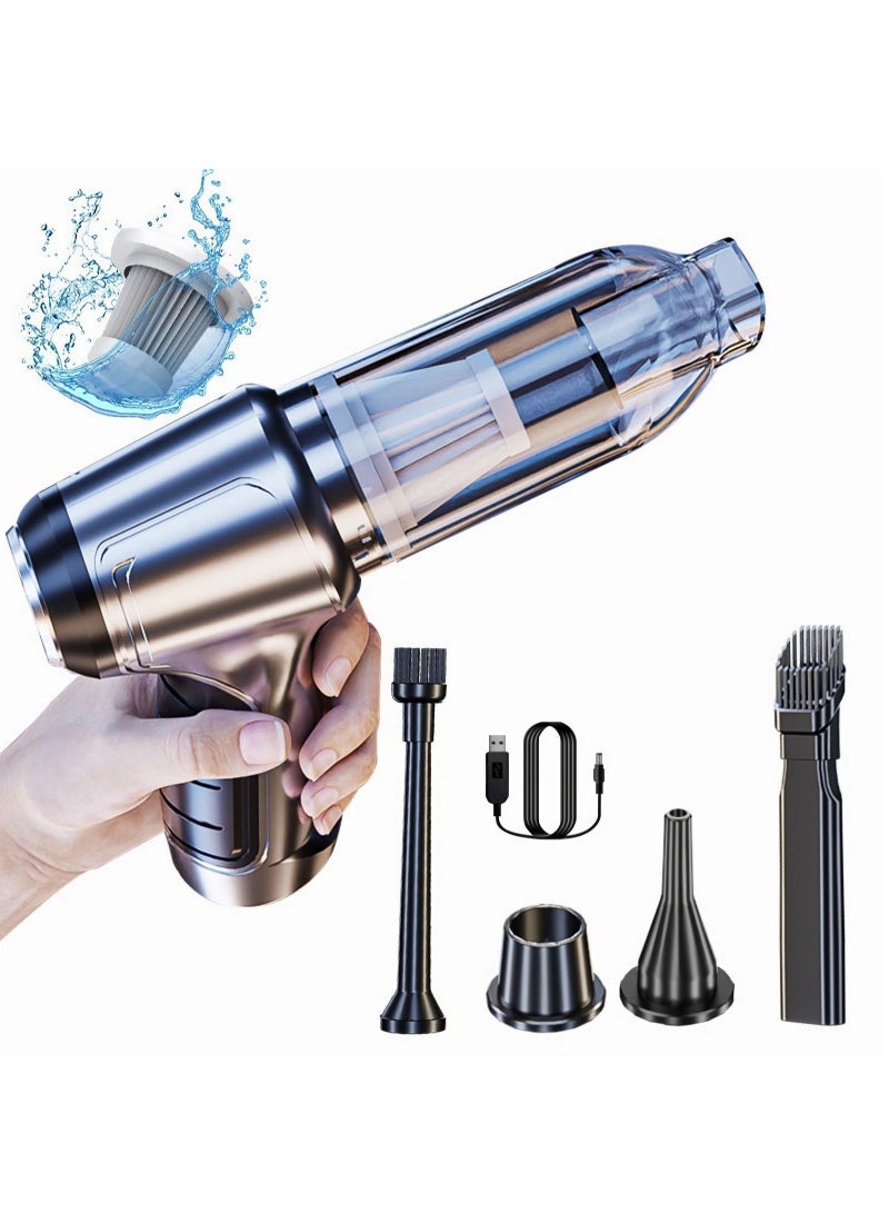 Cordless Portable Car Vacuum Cleaner Handheld Small Blow Suction Air Dust Collector 35500Rpm Brushless Motor 19000Pa Vacuum Suction USB Rechargeable 4000mAh