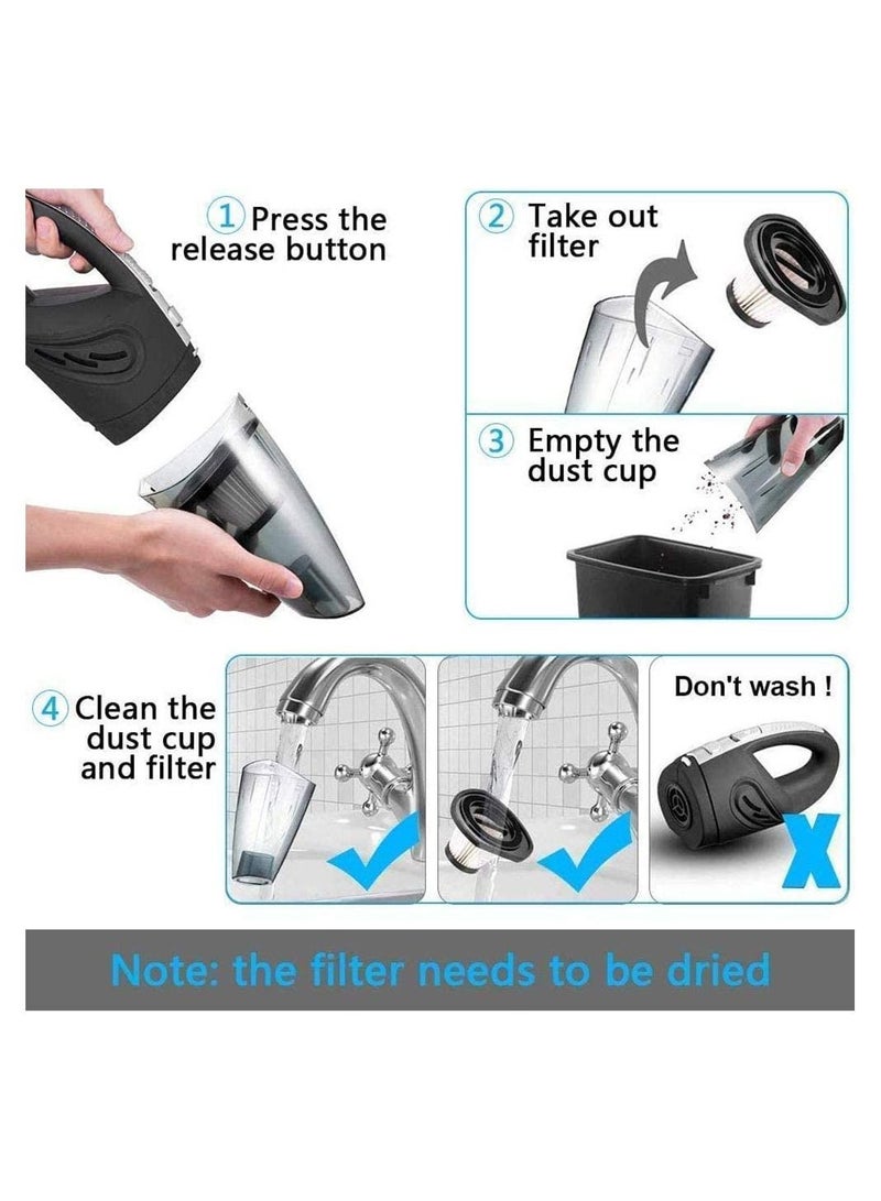 Portable Spare Filter Cyclonic Car Vacuum Cleaner 120 W