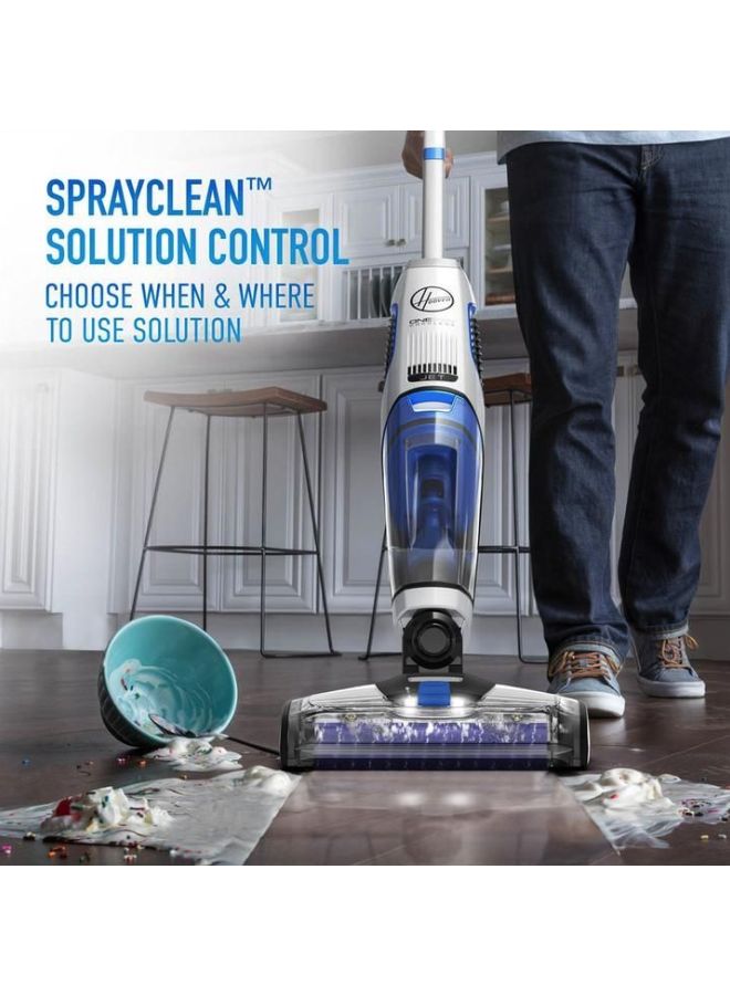 Onepwr Floormate JET Cordless Hard Floor Vacuum Cleaner Machine, Up To 30 Min Runtime, 3 Stage Filtration 3 In 1 Multi-Surface, Wash, Vac & Dry 0.65 L 1200 W CLHF-GLME Blue/Grey/Black