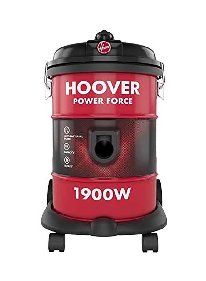 Power Force Drum Vacuum Cleaner With Blower Function For Home And Office Use - 18 L 1900 W HT87-T1-M Red/Black