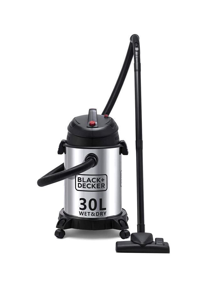 Canister Stainless Steel Vacuum Cleaner With Wet And Dry Function 30 L 1610 W WV1450-B5 Silver/Black