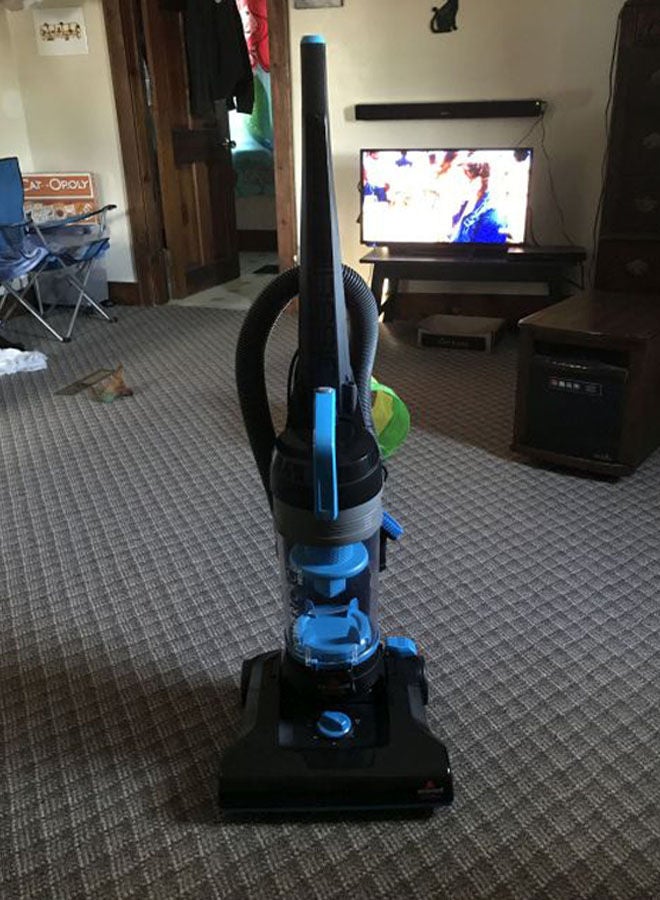 Upright Vacuum Cleaner PowerForce with Rotating Brush: Helix PowerForce Technology, Powerful Suction, Versatile Height Adjustments, Edge-to-Edge Cleaning, Efficient Dirt Separation, Lightweight and Maneuverable Design 1 L 1100 W BISM-2111E Blue/Black/Silver