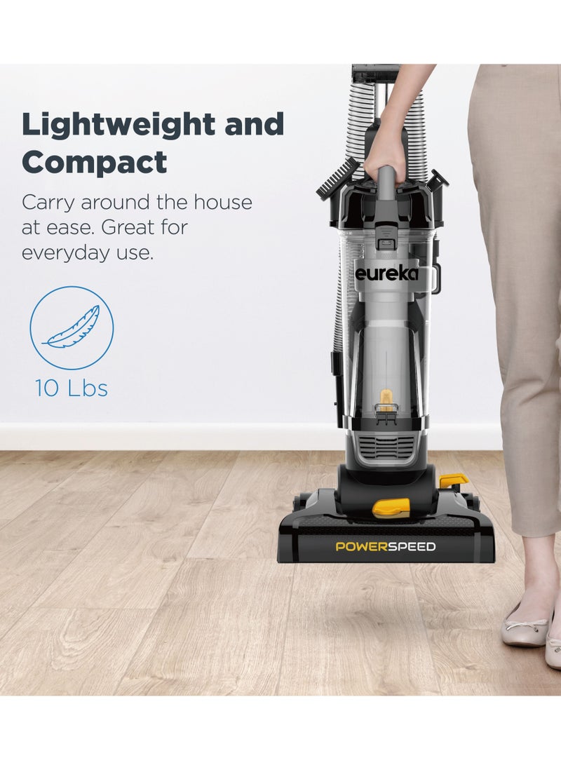 Corded Vacuum Cleaner PowerSpeed Lightweight Powerful Pet Upright Vacuum Cleaner for Carpet and Hard Floor, Turbo, 12.6