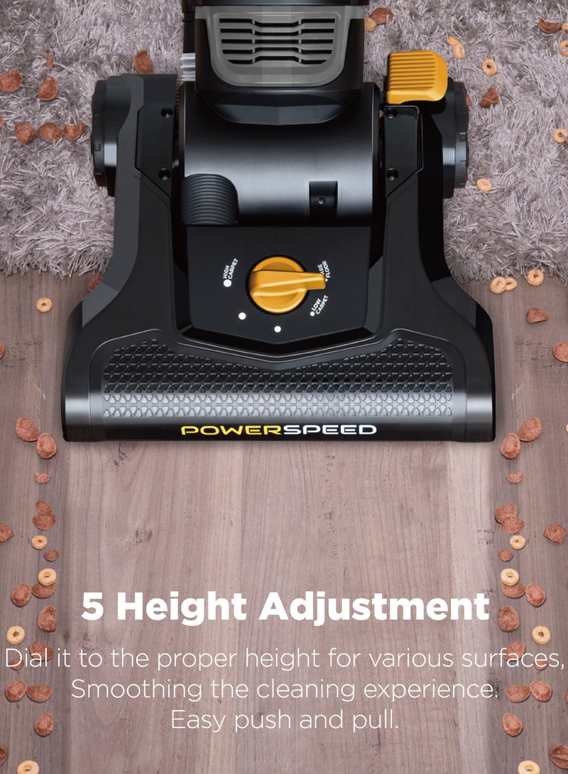 Corded Vacuum Cleaner PowerSpeed Lightweight Powerful Pet Upright Vacuum Cleaner for Carpet and Hard Floor, Turbo, 12.6