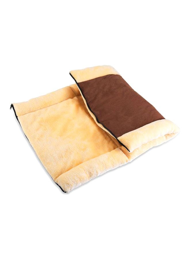 2-In-1 Pyramid Tunnel Bed And Mat Brown/Yellow