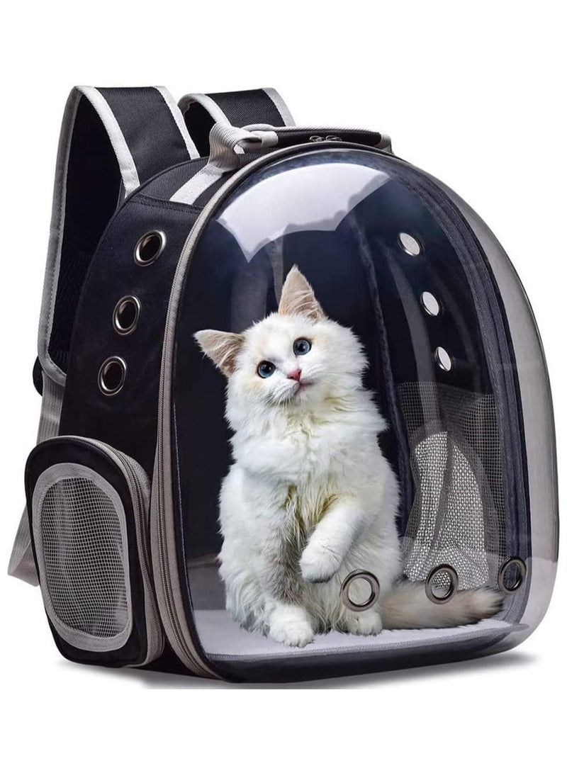 Portable Pet Carrier Space Capsule Backpack for Cats Black-Grey ‎(37.2 x 32.6 x 11.8cm )
