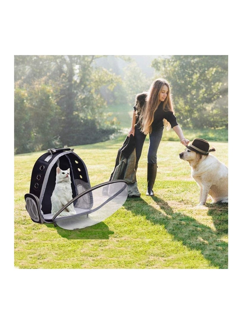 Portable Pet Carrier Space Capsule Backpack for Cats Black-Grey ‎(37.2 x 32.6 x 11.8cm )