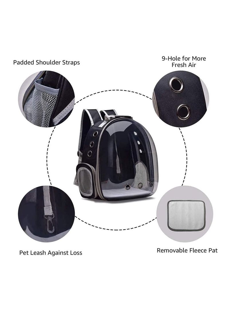 Portable Pet Carrier Space Capsule Backpack for Cats Black-Grey ‎(37.2 x 32.6 x 11.8cm )