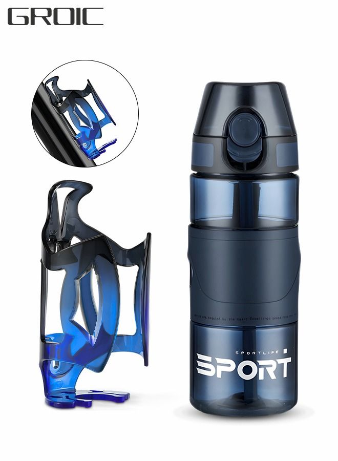 Bike Water Bottle Cages with a 500ml sports water bottle,Bicycle 2-in-1 Bottle Bracket, Bike Water Bottle Holder,Bicycle Accessories