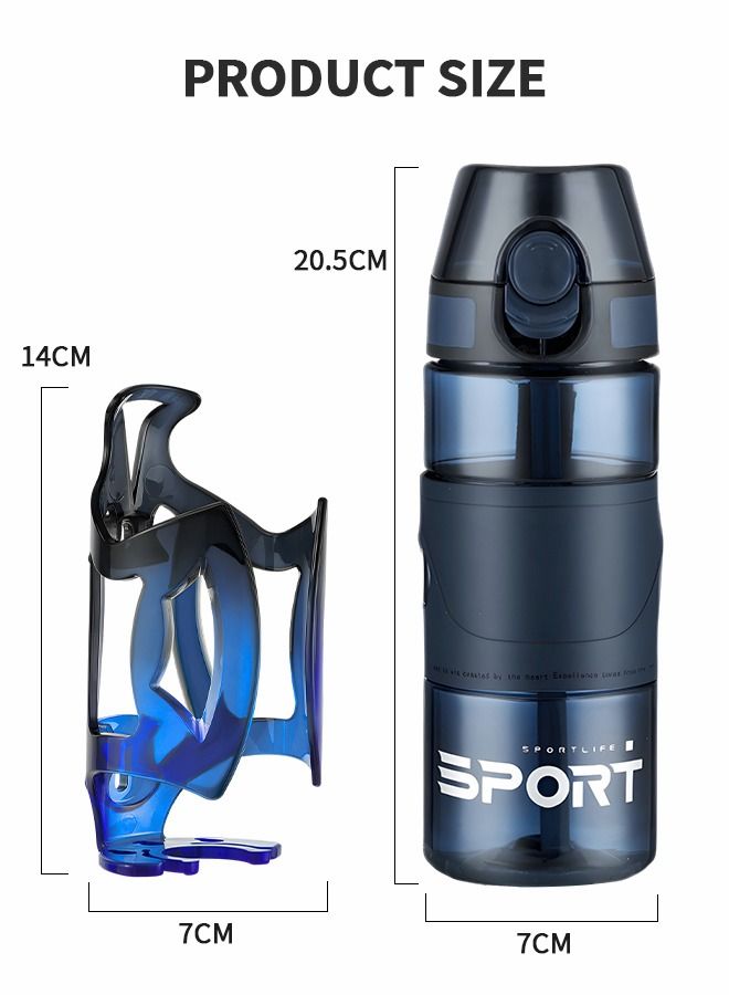 Bike Water Bottle Cages with a 500ml sports water bottle,Bicycle 2-in-1 Bottle Bracket, Bike Water Bottle Holder,Bicycle Accessories