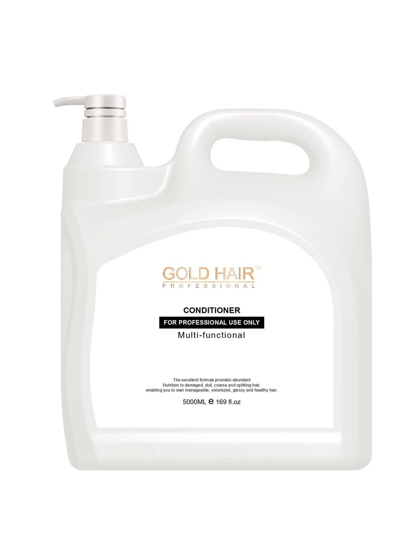 Gold Hair Professional Conditioner- Multifunctional 5000ml- For Damaged, Dull, Coarse and Splitting Hair