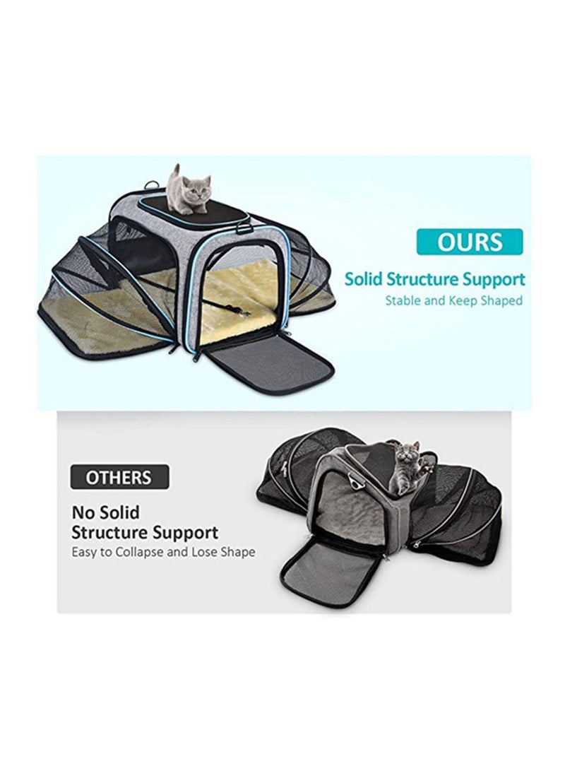 COOLBABY One Shoulder Cat and Dog Bag Pet Double Extension Foldable Bag for Traveling Portable Breathable Pet Carrier Bag Pet Safe Trip