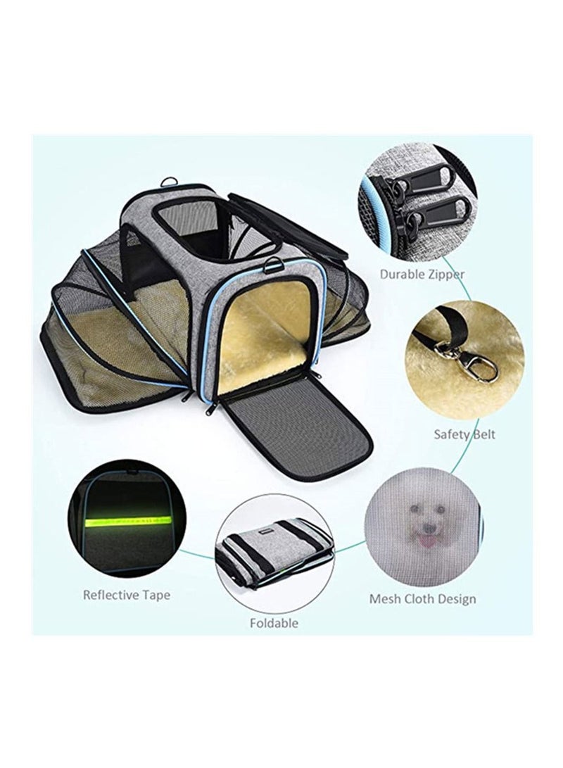 COOLBABY One Shoulder Cat and Dog Bag Pet Double Extension Foldable Bag for Traveling Portable Breathable Pet Carrier Bag Pet Safe Trip