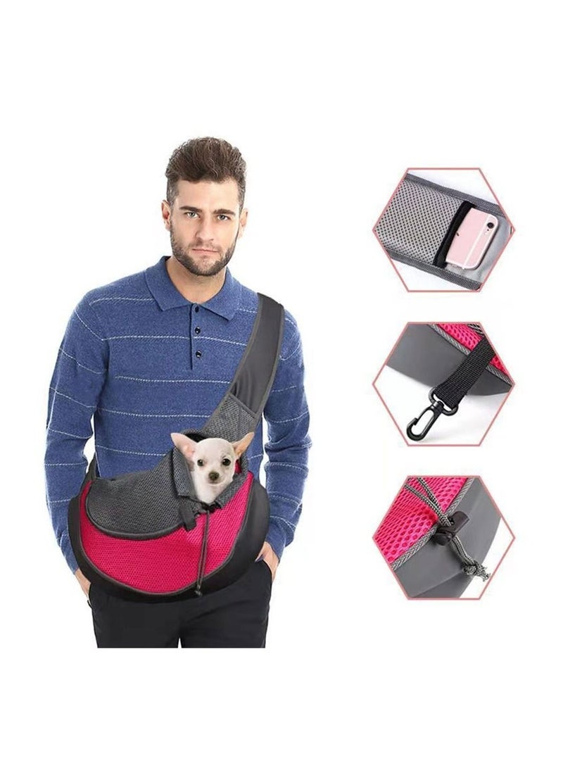 COOLBABY Pet Dog Out Carrying Bag Pet Dog Sling Carrier Breathable Mesh Travel Safe Sling Bag Carrier for Dogs Cats Within 3 kg