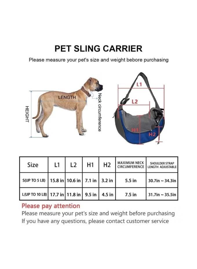 COOLBABY Pet Dog Out Carrying Bag Pet Dog Sling Carrier Breathable Mesh Travel Safe Sling Bag Carrier for Dogs Cats Within 3 kg