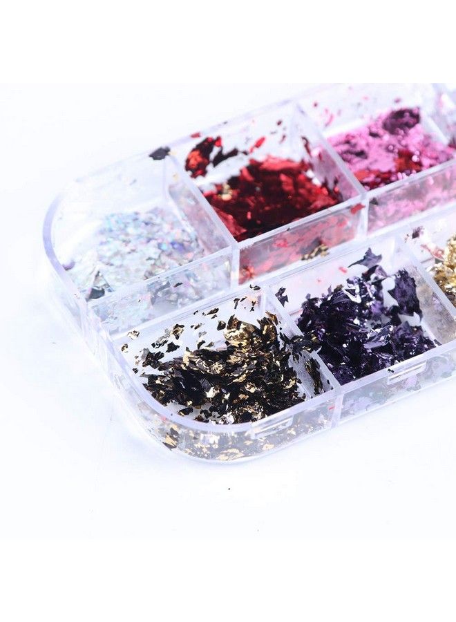 Nail Art Palette Foil Flakes Shredded Paper Foil Irregular Foil For Holographic Diy Nail Art Accessories For Manicure