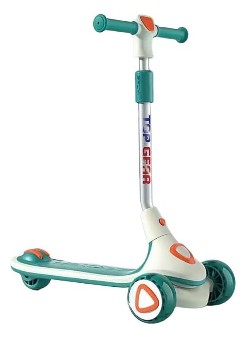 Top Gear Rideon Kids Scooter TG 680 with Foldable & Height Adjustable Handle and with LED PU Wheels & Rear Brake - Green