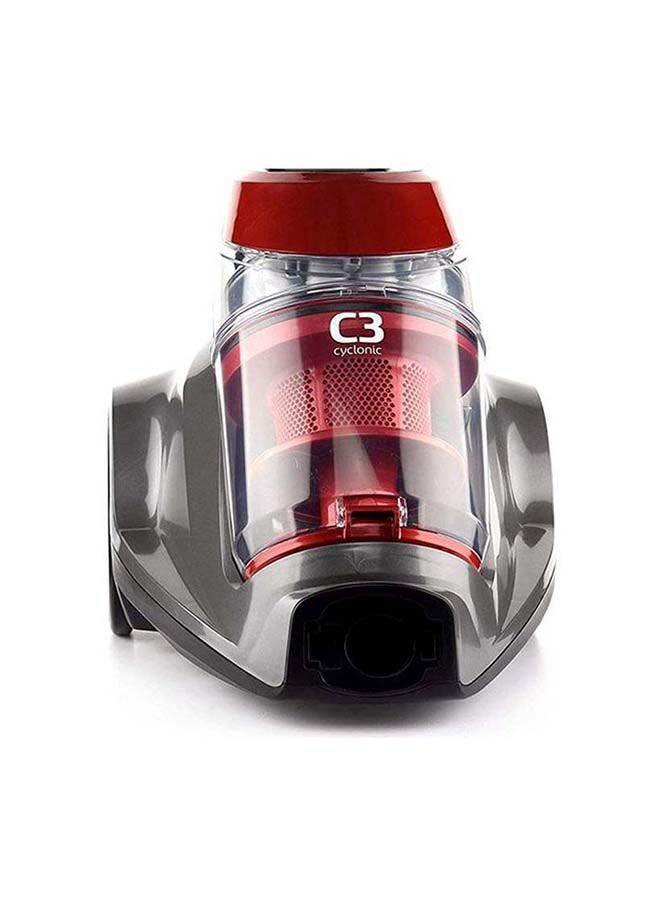 C3 Canister Vacuum Cleaner: Powerful Suction for Deep Cleaning, Versatile Floor Cleaning, One-Click Tool System, Onboard Tools, Advanced Cyclone Technology for Carpets and Hard Floors 2.5 ml 350 W 1229K Black/Red