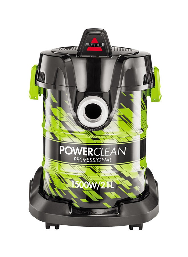 Drum PowerClean 1500W Wet & Dry Vacuum Cleaner: Powerful Cleaning Performance for Carpets and Hard Surfaces 21 L 1500 W 2026E Black/Green/Grey