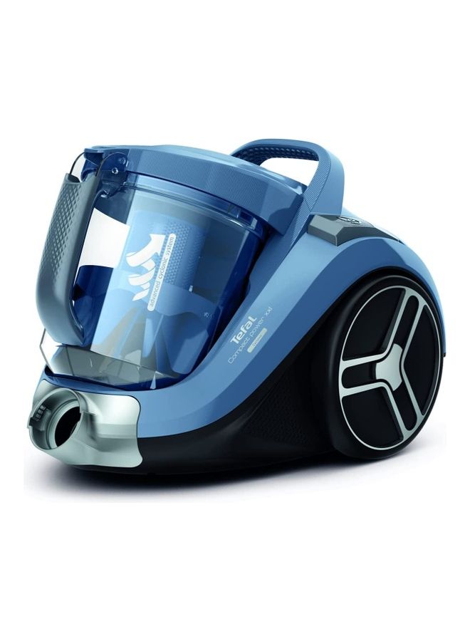 Vacuum Cleaner | Compact Power XXL Canister Bagless Vacuum Cleaner | 4 Accessories | Easy-Emptying Dust Container | 6.2 m Cord | 2 Years Warranty 550 W TW4871HA Blue/ Grey