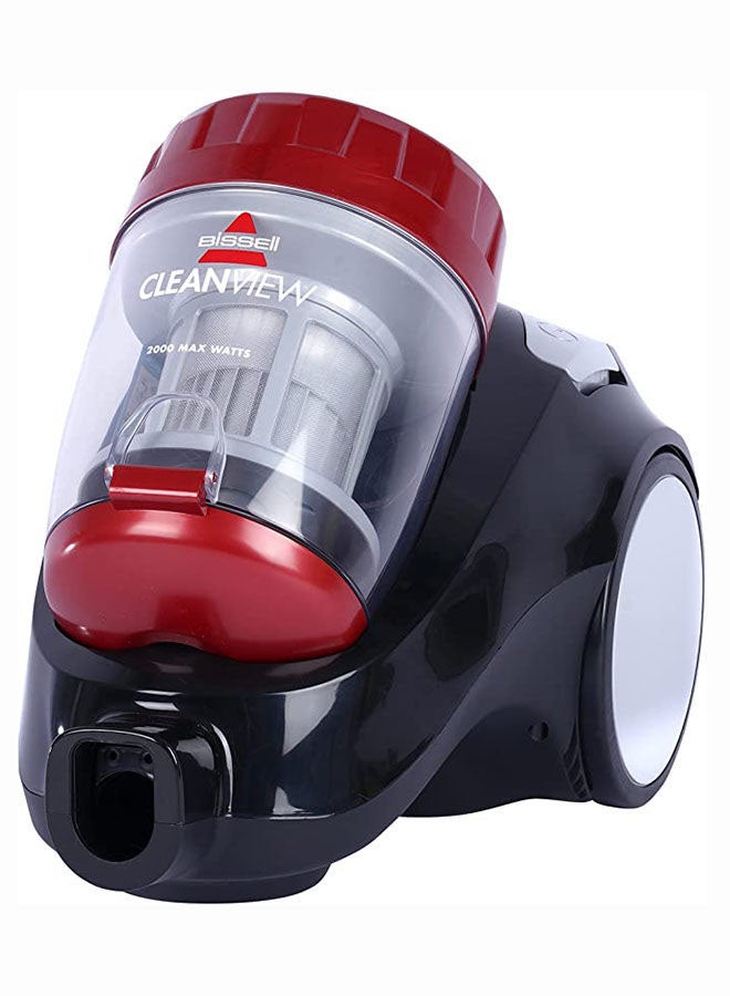 Canister CleanView Multicyclonic Vacuum Cleaner: Versatile Cleaning for Carpets and Hard Floors, Interchangeable Onboard Tools, Advanced Cyclone Technology, Multi-Level Filtration - Ideal for Carpets and Hard Floors 2.2 ml 2000 W 1994K Red/Grey/Black