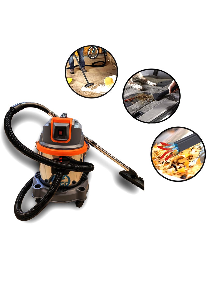Wet Dry Vacuum, Vacuum Cleaner，20L, 1500W Strong Power Home Use Commercial Industrial Use