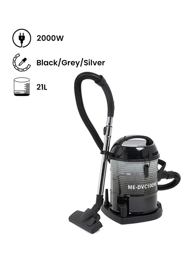 Drum Vacuum Cleaner 2000W ME-DVC1009 Black/Grey/Silver