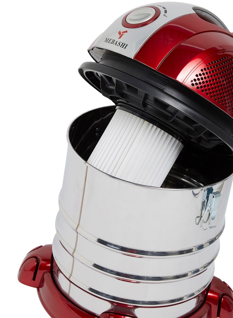 Drum Shape Vacuum Cleaner 1600W ME-DVC1004 Red/Silver/Black