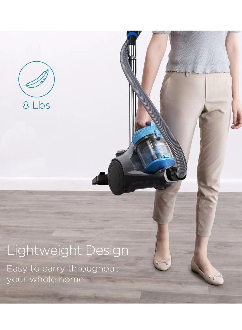 Eureka WhirlWind Bagless Canister Vacuum Cleaner, Lightweight Vac for Carpets and Hard Floors