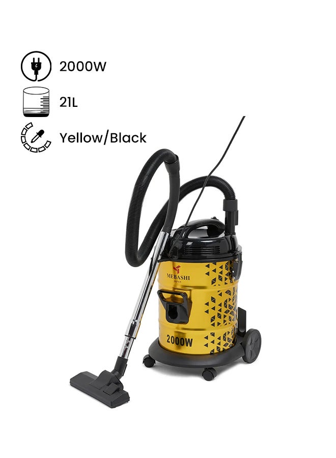 Drum Shape Vacuum Cleaner 2000W ME-DVC1010 Yellow/Black