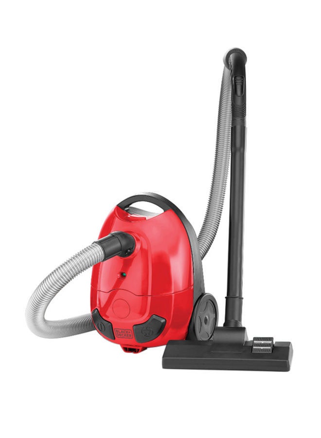 Vacuum Cleaner 1150W Max.,1L Dust Bag, 100W Suction Power, Dust Bag Full Indicator, Cord Rewind, Rubber Wheels, Upholstery Brush, Crevice Tool 1000 W VM1200-B5 Red/Black