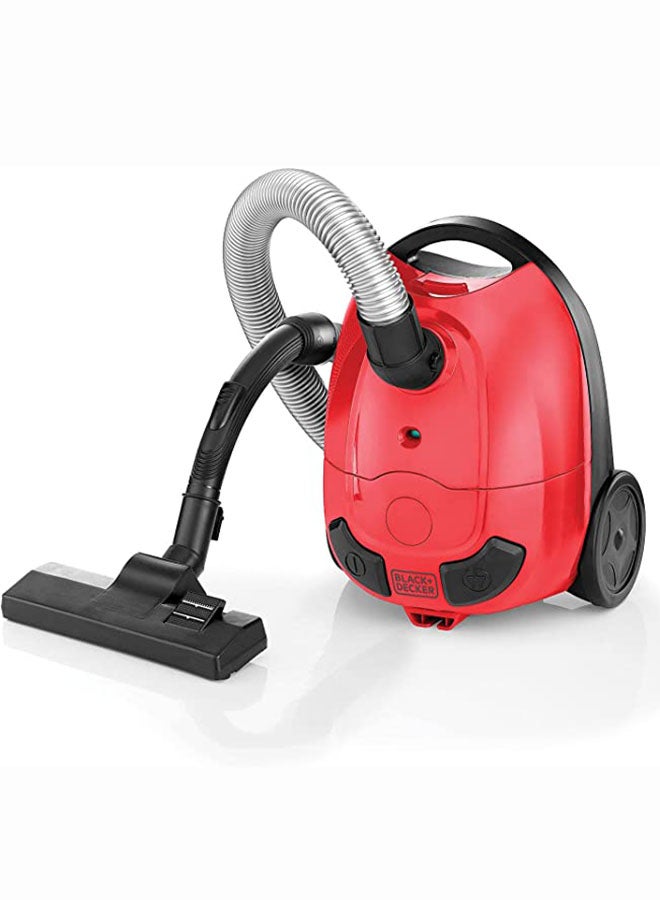 Vacuum Cleaner 1150W Max.,1L Dust Bag, 100W Suction Power, Dust Bag Full Indicator, Cord Rewind, Rubber Wheels, Upholstery Brush, Crevice Tool 1000 W VM1200-B5 Red/Black