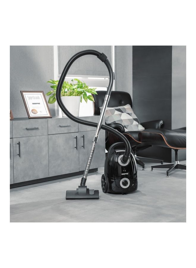 Vacuum Cleaner 3 L Dust Bag Capacity 5 M Cord Length Speed Control Function Powerful Suction And Low Noise Design Perfect For Home Office Apartments Pedal ON/OFF 2200 W GVC19033 Black