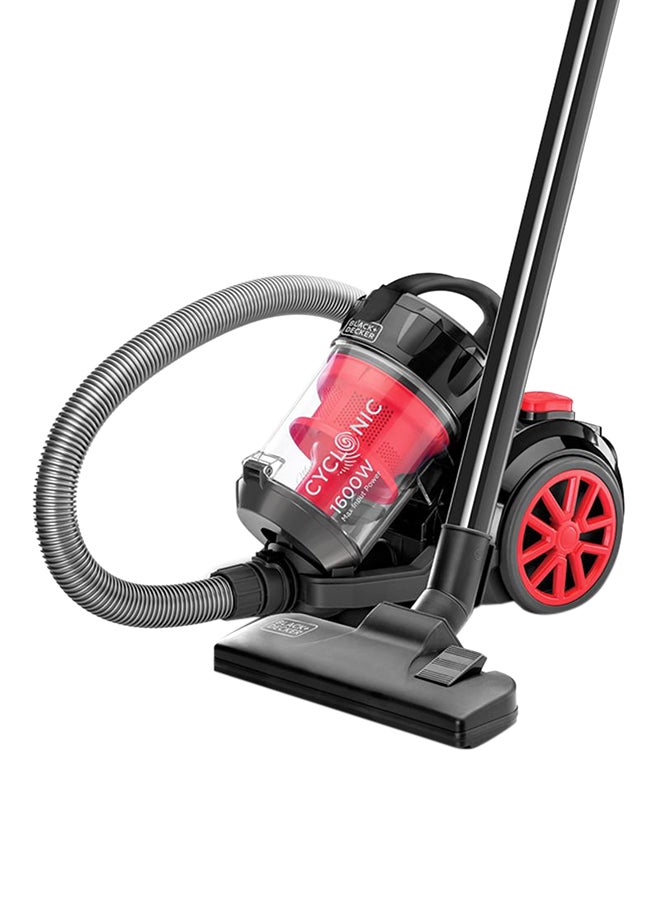 Multi-Cyclonic Bagless Corded Canister Vacuum Cleaner with 6 Stage Filtration, 20 kPa Suction Power, 2.5 L 1400 W VM1680-B5 Black/Red/Grey