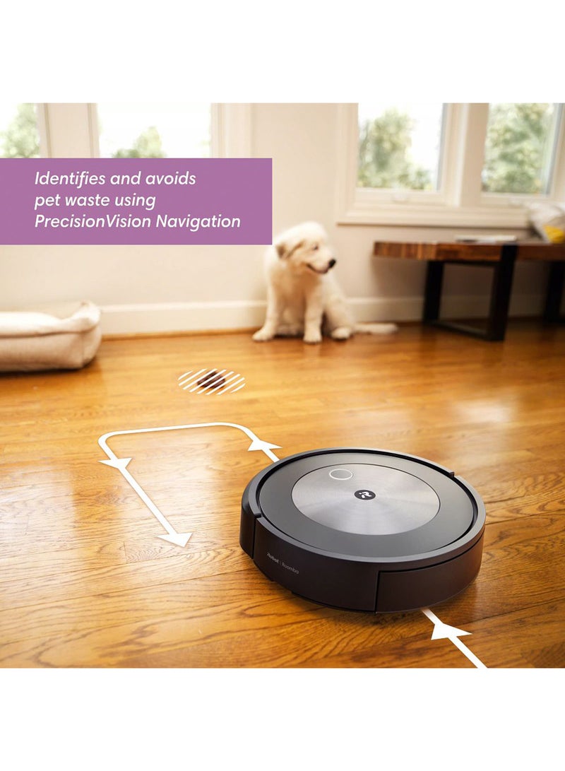 Roomba J7+  Wifi Connect Self-Emptying Robot Vacuum – Identifies And Avoids Obstacles Like Pet Waste & Cords, Empties Itself For 60 Days, Smart Mapping, Works With Alexa, Ideal For Pet Hair, Graphite 2.4 ml 600 W J755840 Black