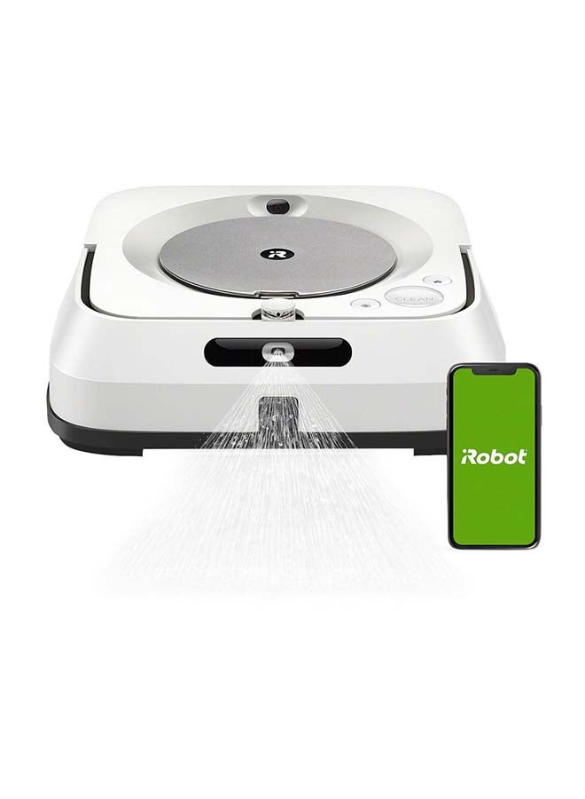 Braava Jet M6138 Connected Robot Mop With Precision Jet Spray Wet Mopping And Dry Sweeping Maps Your Home Recharges And Resumes 2 Year Warranty On Robot 1 Year On Battery, White 0.12 ml 240 W M613840 White