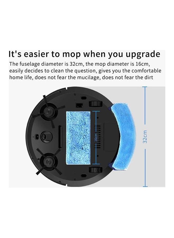 3-In-1 Robot Vacuum Cleaner Sweeping With Water Tank 15 W BPCleaner001 Black
