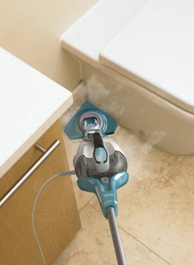 2-In-1 Steam Mop Delta Head And SteaMitt With 15 Accessories 1600 W BHSM1610DSM-GB White/Aqua